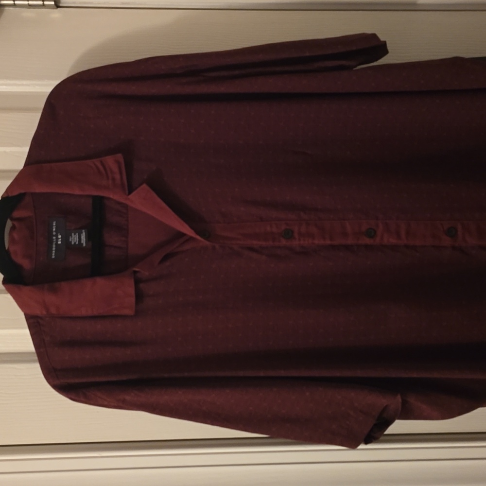 SHAQUILLE O'NEAL BRAND MEN'S BROWN GEOMETRICAL BIG & TALL SHIRT SIZE 3XLT